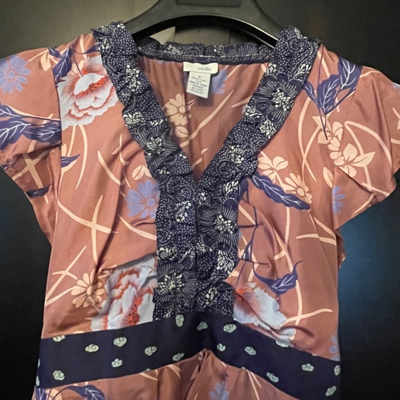 Vintage Anthropologie Odille Silk Tie-Back Shirt - Picture 2 of 4